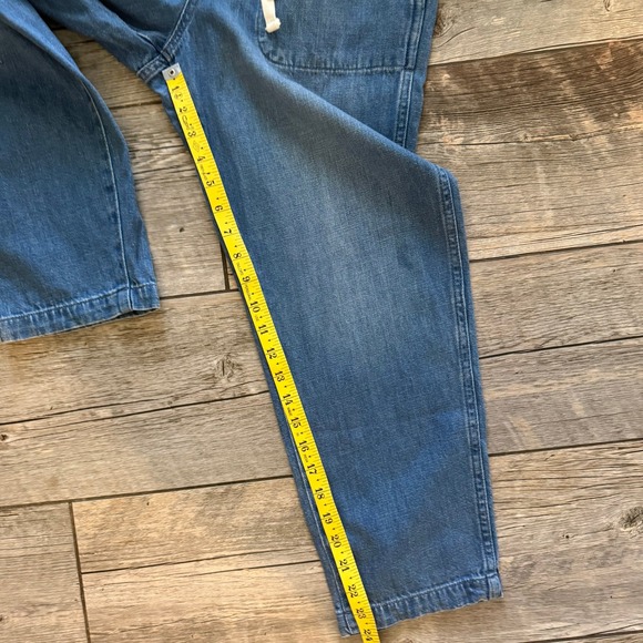 GAP Denim Easy Jean Medium Wash Blue Elastic Waist Drawstring Pants Small - Picture 8 of 8